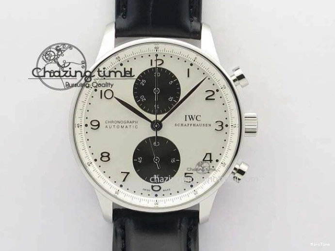 MIROTIME 0517 Reliable Portuguese IW371447 ZF 1:1 Best Edition SS Black Dial On Black Leather Strap A79350 V 7274